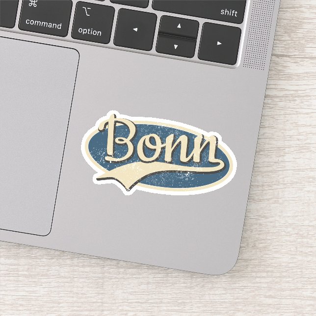 Bonn Germany Vintage Typography Sticker (Detail)