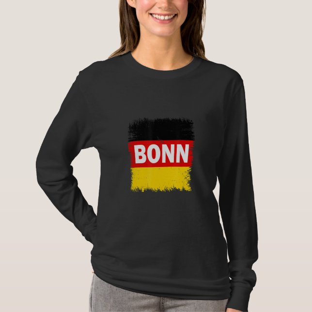 Bonn   Germany With German Flag T-Shirt (Front)