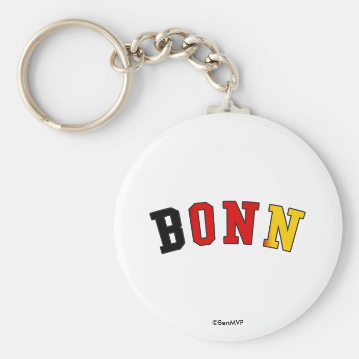 Bonn in Germany National Flag Colors Keychain