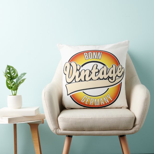 Bonn vintage style logo throw pillow (Chair)