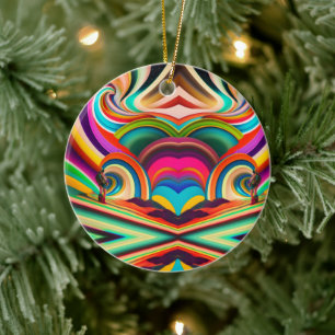 Bonnaroo Abstract Art Ceramic Ornament – Colorful
