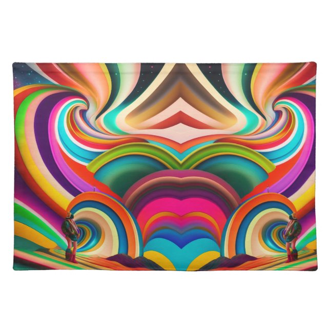Bonnaroo Abstract Art Cloth Placemat – Colorful  (Front)