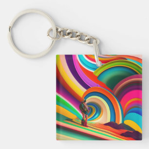 Bonnaroo abstract art keychain