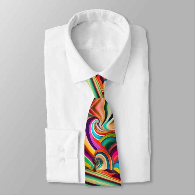 Bonnaroo Abstract Art Tie | Colorful Modern  (Tied)