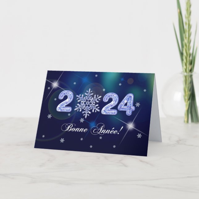 Bonne Année 2024. New Year's Card in French (Front)