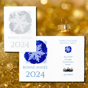 Bonne Annee - snowflake - 2025 silver Foil Card