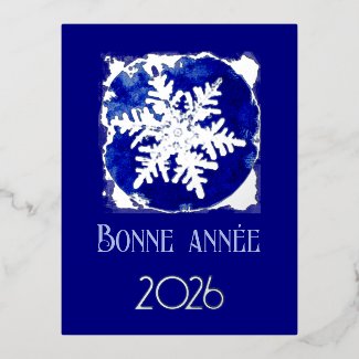 Bonne Annee - snowflake - 2026 blue silver