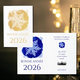 Bonne Annee - snowflake - 2026 Golden
