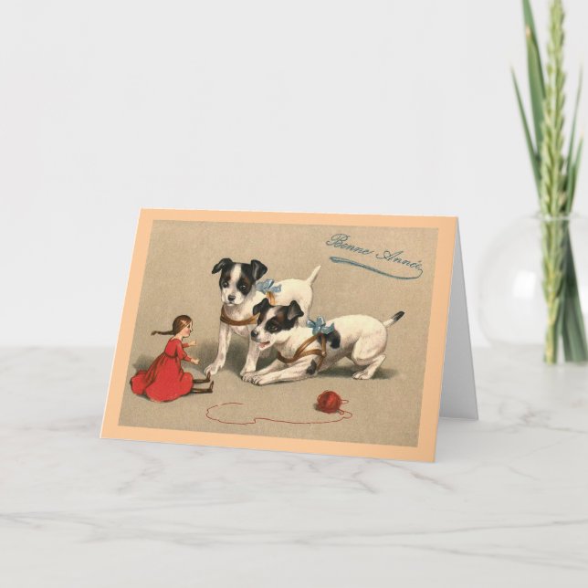 "Bonne Annee" Vintage French Holiday Card (Front)