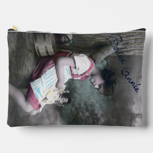 Bonne Année Vintage Girl with Dolll Accessory Pouch