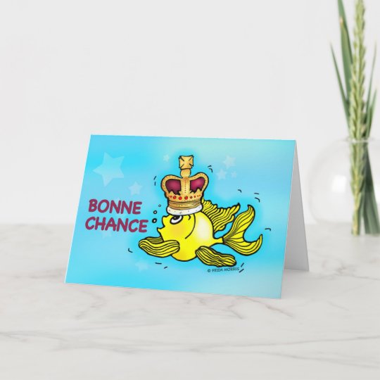 Bonne Chance French Good Luck Funny Crown Fish Card Zazzle Com