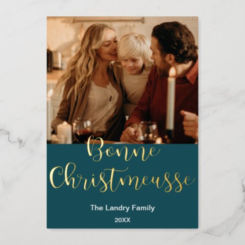 Bonne Christmeusse Cajun Christmas Elegant Foil Holiday Card