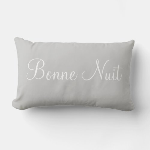 Bonne Nuit Bonjour Decorative Bedroom Accent Lumbar Pillow