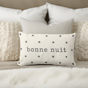 Bonne Nuit French Farmhouse Style Lumbar Pillow