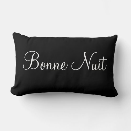 Bonne Nuit Sweet Dreams Decorative Bedroom Accent  Lumbar Pillow