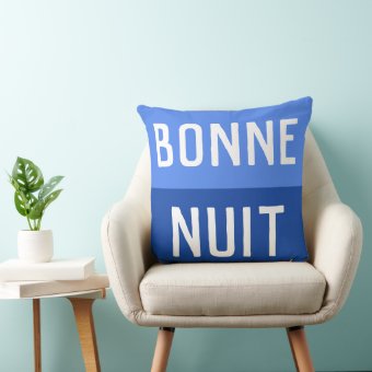 Bonne Nuit Throw Pillow | Zazzle