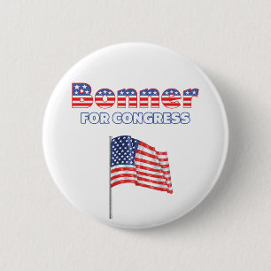 Bonner for Congress Patriotic American Flag Design Button