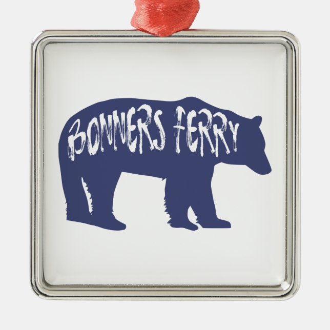 Bonners Ferry Idaho Bear Metal Ornament (Front)