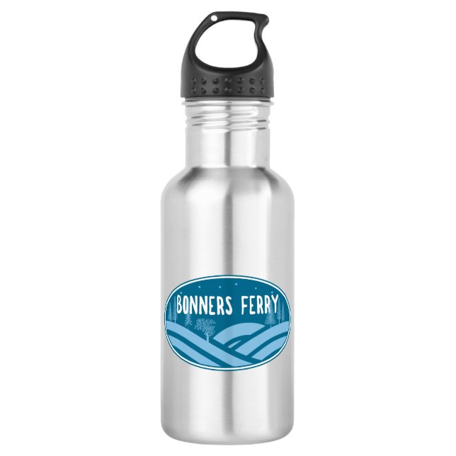 Bonners Ferry Idaho Outdoors Stainless Steel Water Bottle (Front)