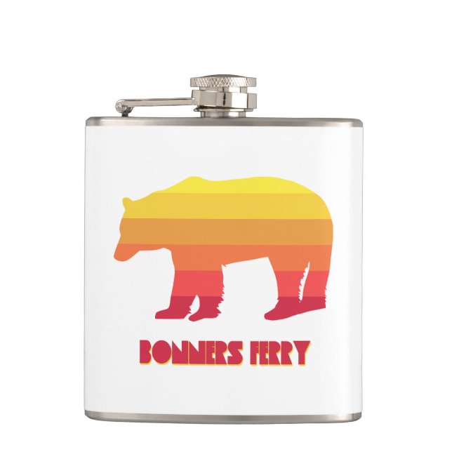 Bonners Ferry Idaho Rainbow Bear Flask (Front)