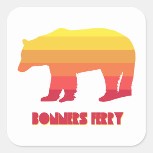 Bonners Ferry Idaho Rainbow Bear Square Sticker