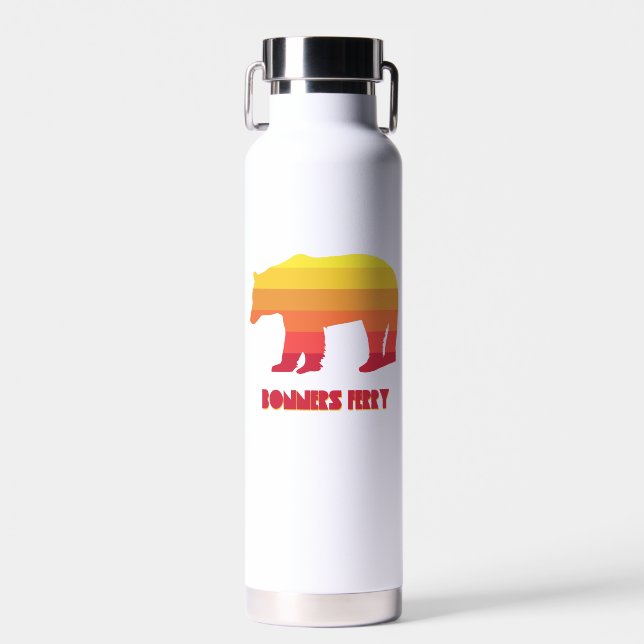Bonners Ferry Idaho Rainbow Bear Water Bottle (Front)