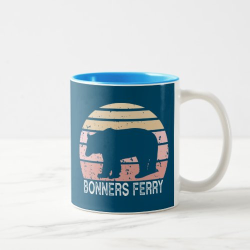 Bonners Ferry Idaho Retro Bear Two_Tone Coffee Mug
