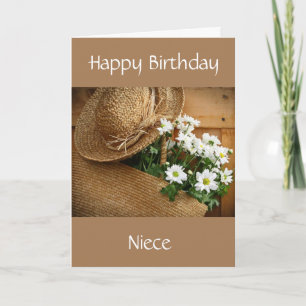 **BONNETT/DAISIES BIRTHDAY FOR MY NIECE** Card