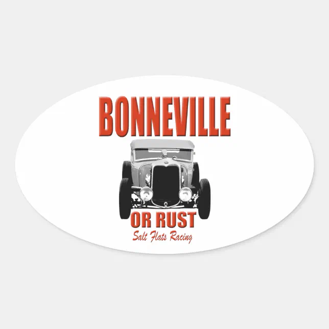bonneville salt flats racing oval sticker | Zazzle