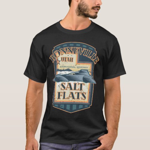 Bonneville Salt Flats Speedway Utah Retro Design T_Shirt
