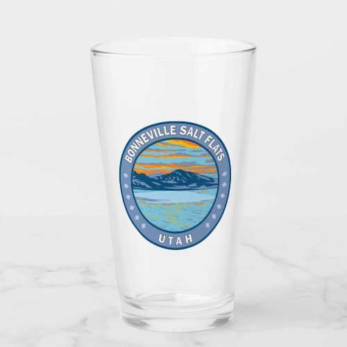 Bonneville Salt Flats Utah Travel Art Vintage Glass