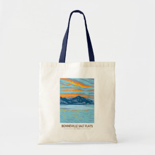 Bonneville Salt Flats Utah Travel Art Vintage Tote Bag