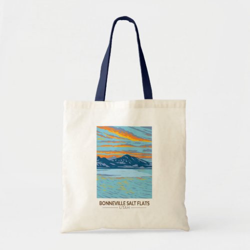 Bonneville Salt Flats Utah Travel Art Vintage Tote Bag