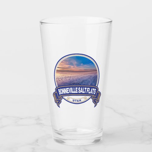 Bonneville Salt Flats Utah Travel Badge Glass