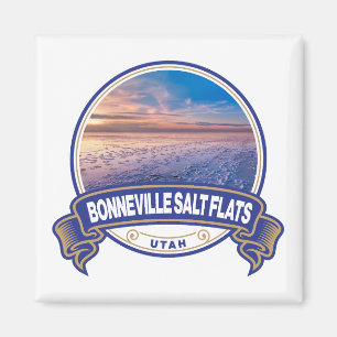 Bonneville Salt Flats Utah Travel Badge Magnet