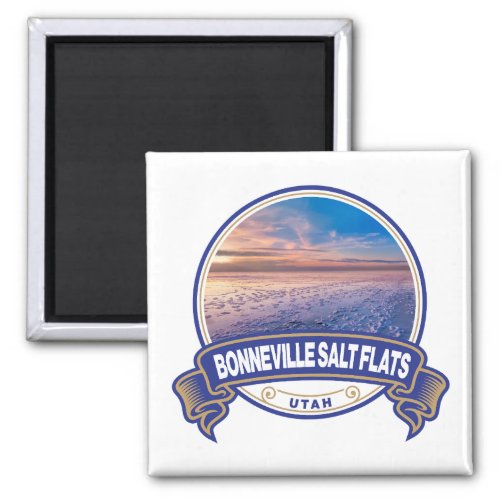 Bonneville Salt Flats Utah Travel Badge Magnet