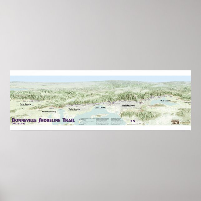 Bonneville Shoreline Trail Map Poster (Front)