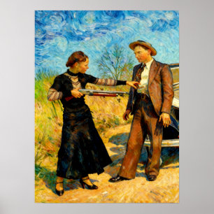 Bonnie and Clyde Fooling Around 1934 AI Painting Poster