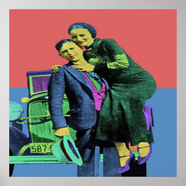 Bonnie and Clyde Pop Art Poster (Front)