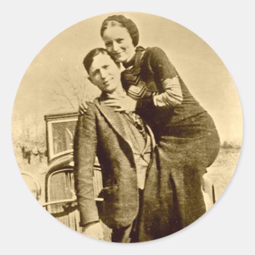 Bonnie and Clyde _ The Barrow Gang Classic Round Sticker