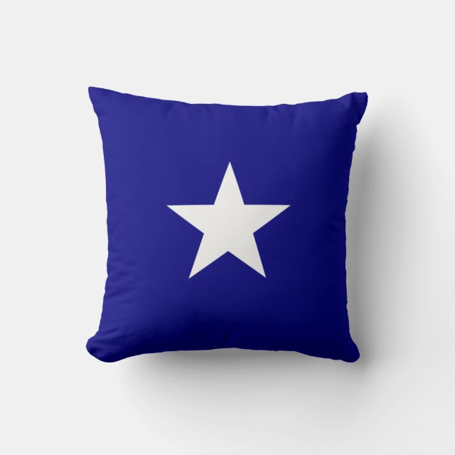 Bonnie Blue Flag White Star Throw Pillow (Front)