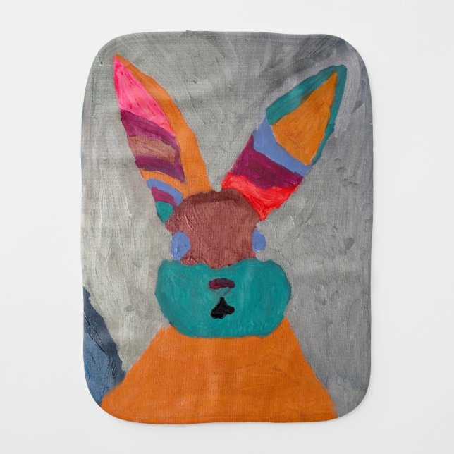 Bonnie Bunnie burp cloth - CreativelyDrew (Front)