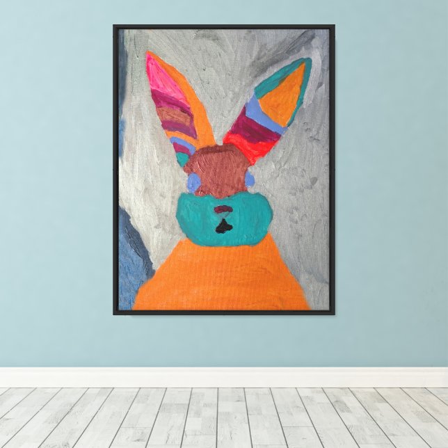 Bonnie Bunnie Canvas Print - CreativelyDrew (Insitu(Wood Floor))