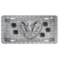 Bonnie & Clyde Diamond Plate Look License Plate
