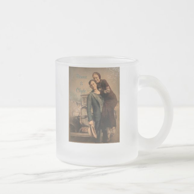 Bonnie & Clyde Frosted Glass Coffee Mug (Right)