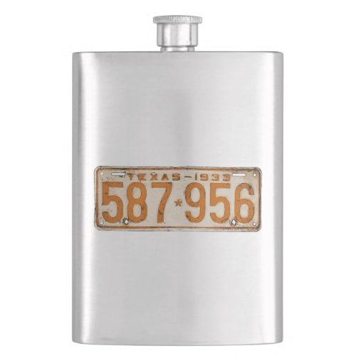 Bonnie & Clyde License Plate Hip Flask
