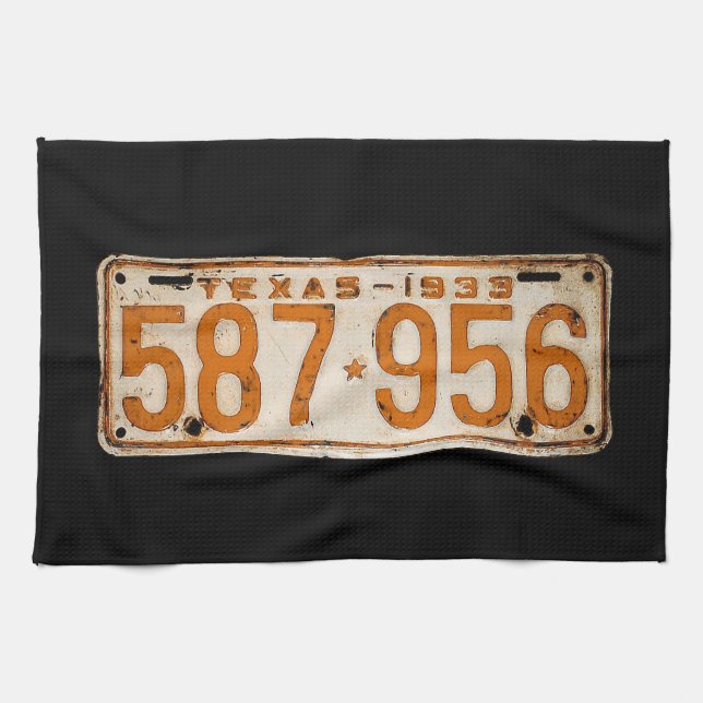 Bonnie & Clyde License Plate Kitchen Towel (Horizontal)