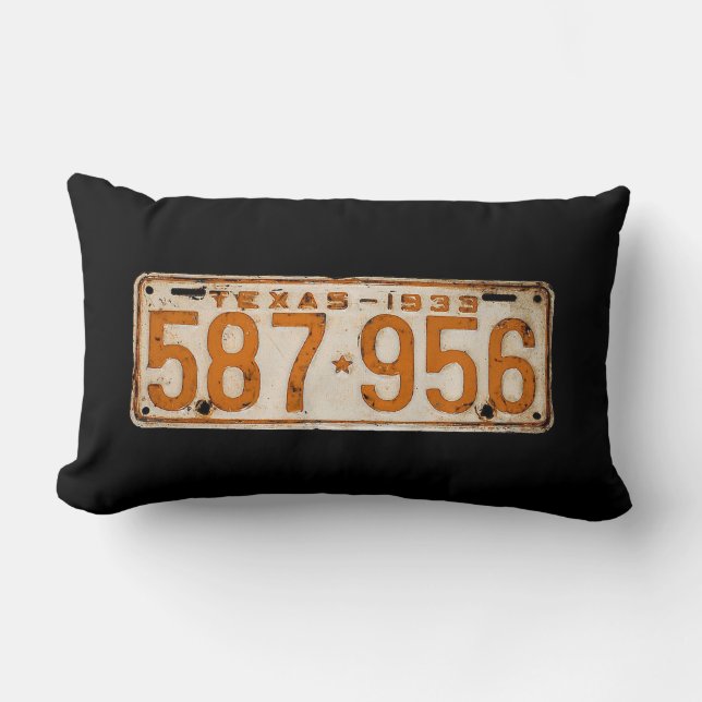 Bonnie & Clyde License Plate Lumbar Pillow (Front)
