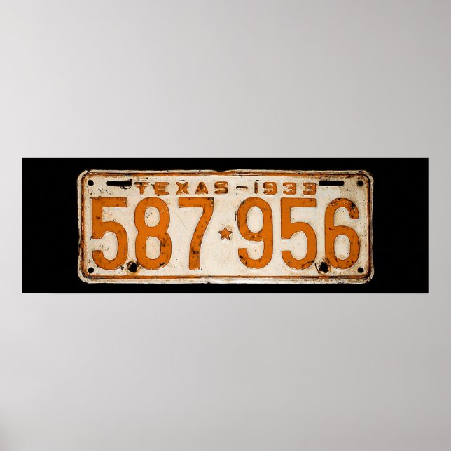 Bonnie & Clyde License Plate Poster (Front)