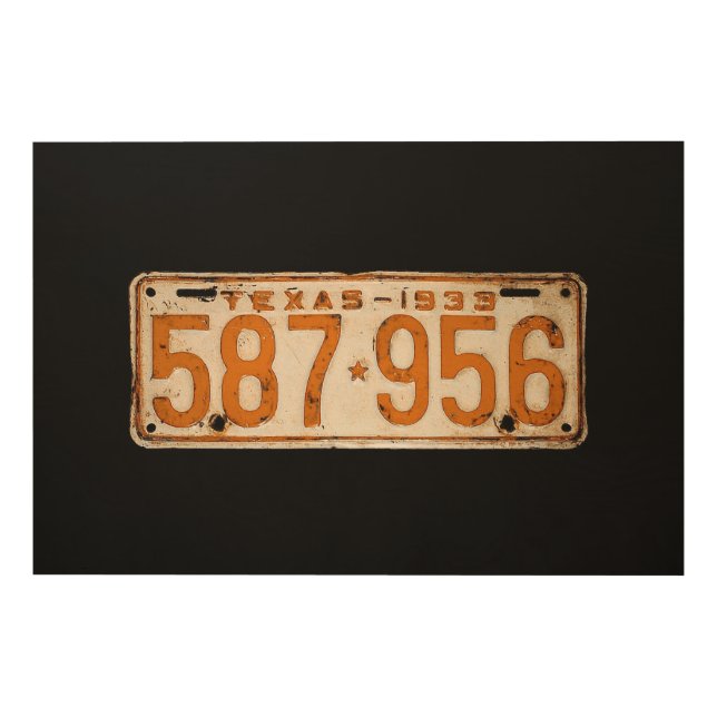 Bonnie & Clyde License Plate Wood Wall Art (Front)